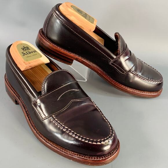 ALDEN Size 6.5 D6207 Color 8 Horween Cordovan Leather Penny Loafers main image 5